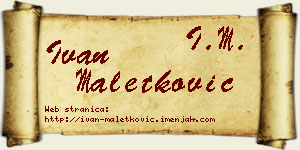 Ivan Maletković vizit kartica